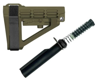 SB Tactical SBA4 Adjustable Pistol Brace + TS Buffer Tube Kit - OD Green - $79.95 