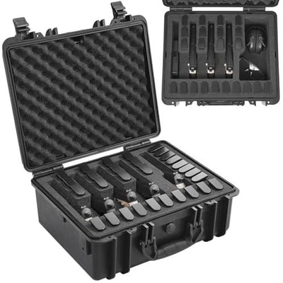 Hard Pistol Cases with Pre-cut Lining for 5 Pistol & 30 Magazines, Waterproof & Dustproof Hard Gun Case, 18.7" 16.3" 8.8" in Lockable Pistol Case, Black - $57.90 + FREE Shipping