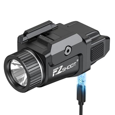 25% off EZshoot 500 Lumens Pistol Light Rechargeable, Mini Gun Flashlight Lightweight with Strobe Mode Pistol Light with USB Rechargeable, Compatible with Glock and Picatinny Rail w/code G8VCV3YR - $10.49 + FREE Shipping
