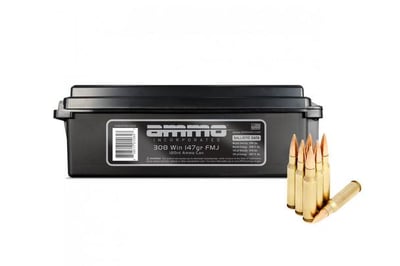 Ammo Inc. .308 Winchester 147 Grain Full Metal Jacket Rifle Ammo - 120 round ammo can - $89.95