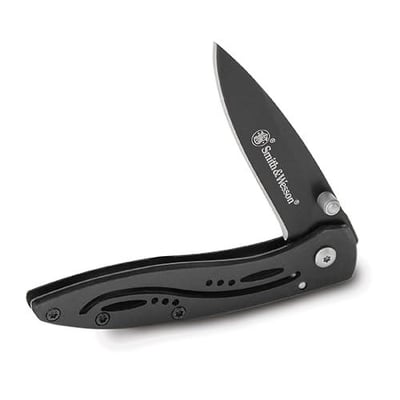 Smith & Wesson CKLPB 5.3in High Carbon S.S. Folding Knife with a 3.2in Drop Point Blade and Stainless Steel Handle for Outdoor, Tactical, Survival and EDC, Multi, One Size - $6.4 + FREE Shipping