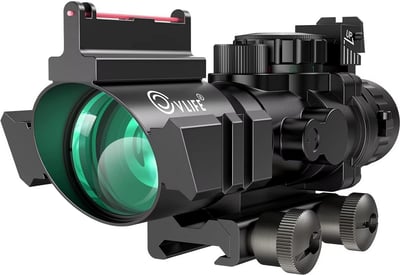 CVLIFE 4x32 Red & Green &Blue Illuminated Reticle Scope with Fiber Optic Sight - $35.32 w/code "J8NT5PPK" + 8% coupon + FREE Shipping