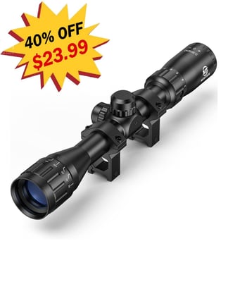 40% off Midten 3-9x32 AO Rifle Scope Optics R4 Reticle Crosshair Scope with Mounts w/code 4SD45IZJ + FREE Shipping