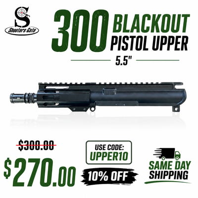 AR-15 300 blackout Assembled Pistol Upper, 5.5" - $270(CODE:UPPER10) 