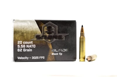 AAC "Sabre Blade Black Tip" 5.56 NATO 62 Grain 20rd Box Ammunition - $11.99 