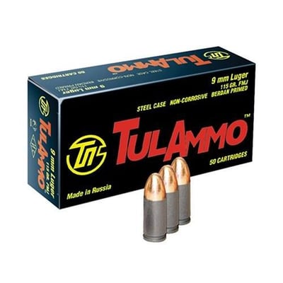Tul Ammo 9mm 115 Grain FMJ Case of 1000 - $170