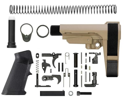 Tactical Sports SBA3 Pistol Lower Build Kit Adjustable Pistol Brace FDE - $120 