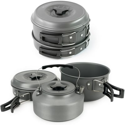 Winterial Camping Cookware and Pot Set 11 Piece Set For Camping / Backpacking / Hiking / Trekking - $21.99 + FS over $49 (LD) (Free S/H over $25)