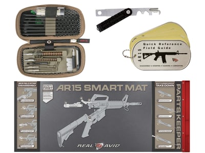 Real Avid AR-15 Cleaning Kit with Scraper, Gun Boss, Smart Mat & Field Guide - $28.28
