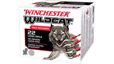 Winchester Wildcat .22 Long Rifle 40 Grain Copper Plated Rounds: 500 - $41.49 (Free S/H over $49 + Get 2% back from your order in OP Bucks)