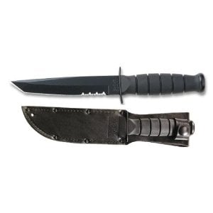 KA-BAR 2-1255-0 Short Ka-Bar Black Tanto Knife, Serrated, Leather Sheath + Free Shipping - $60.14 (Free S/H over $25)