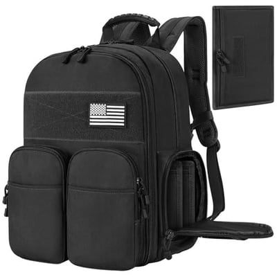 40% off CVLIFE Tactical Range Backpack for Men with Stable Support, Handgun Backpack with Pistol Cases, Range Bag with Removable Divider, Lockable Zipper Design Daypack for EDC Work, Black w/code MOGRPKYQ - $35.99 + FREE Shipping