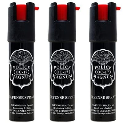 Police Magnum Compact Pepper Spray Maximum Heat Strength OC Small Discreet Carry Canister Made in The USA 3 Pack 3/4oz TL - $15.99 (Free S/H over $25)