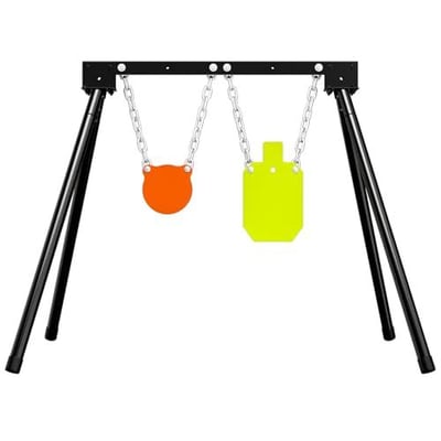 Highwild AR500 Steel Targets System 3/8 Inch Thick Complete Steel Shooting Targets with Stand, 6" Shooting Gong + 7" x 12" Torso with 1 Stand & 2 Mounting Kits - $119.99 + FREE Shipping