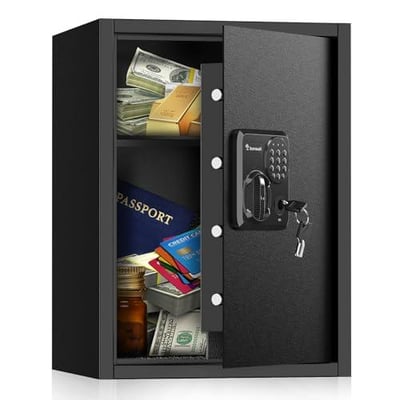 Bonsaii Large Safe Box 1.8 Cubic Feet Digital Lock Removable Shelf 14.2" x 12.99" x 19.7" - $84.98 + FREE Shipping