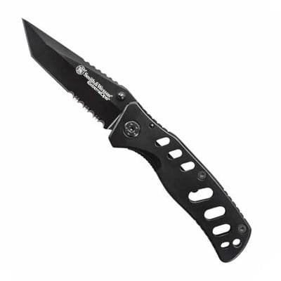 Smith & Wesson Extreme Ops 7.8in S.S. Folding Knife with 3.4in Serrated Tanto Point Blade and S.S. Handle for Outdoor, Tactical, Survival and EDC - $14.4 + FREE Shipping