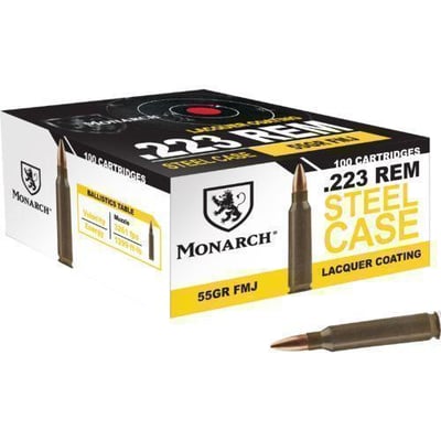 Monarch .223 55-Grain Rifle Ammunition 100 rounds - $24.99 (Free S/H over $25, $8 Flat Rate on Ammo or Free store pickup)