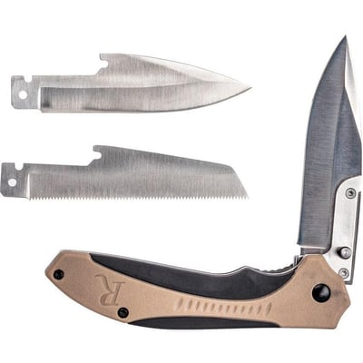 Remington RXB Liner Lock Folding Knife 4.5" Closed- Includes Changeable Blades (Tan/Black) - $10 (Free S/H)