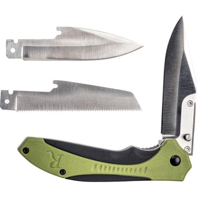 Remington RXB Liner Lock Folding Knife 4.5" Closed- Includes Changeable Blades (OD Green/Black) - $10 (Free S/H)