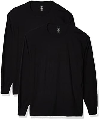 Hanes Men's Long Sleeve Beefy-T Shirt, Black (Pack of 2) - $12.58 + FREE Shipping