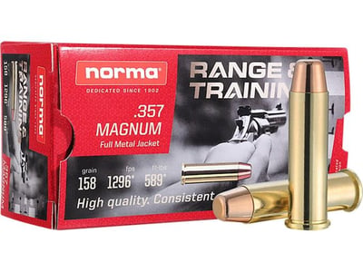 Norma Range & Training 357 Magnum Ammo 158 Grain FMJ 50 rounds - $9.99 (Limit 2) (Free Shipping on $100+ Orders)