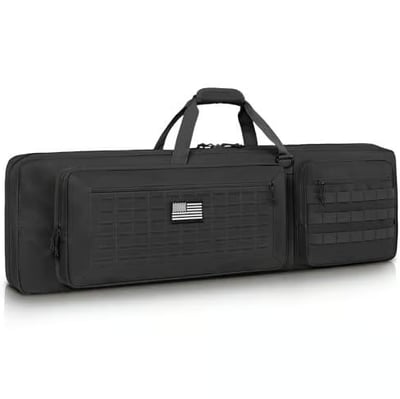 50% off CVLIFE 42" Soft Rifle Case Rifle Bag Double Long Gun Bag Gun Case Tactical Rifle Backpack, with Backpack Straps and Lockable Zipper for Gun Storage and Transportation and Outdoor Hunting Shooting w/code 6IQWP4X4 + FREE Shipping