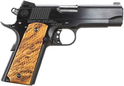 American Classic ACC45B 1911 Commander 45 ACP 4.25" 8+1 Blued Hardwood w/MAC Logo Grip - $548.99