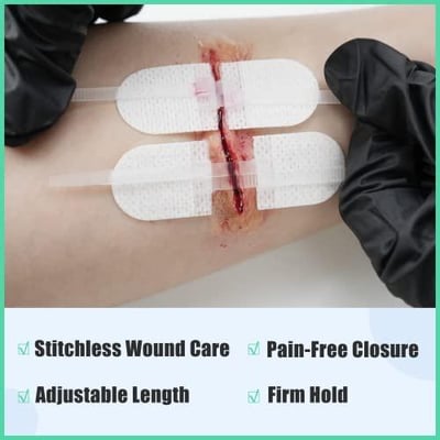 RHINO RESCUE Wound Closure Kit, 6pcs with Dresssings, Without Suture, Stitch Zip Laceration HSA/FSA Eligible - $24.99 + FREE Shipping