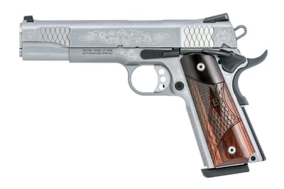 Smith & Wesson 10270 1911 Engraved 45 ACP 5" 8+1 Stainless Steel Laminate Wood Grip - $1128.67 