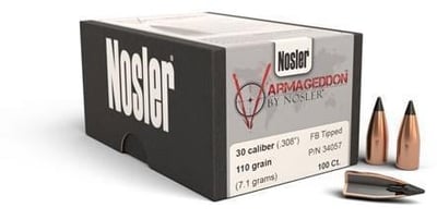 Nosler Varmageddon 30 cal 110 Grain Tipped Bullets 100 ct - $29.95