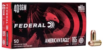 Federal American Eagle 40 S&W 165-Gr. FMJ 50 Rnds - $15