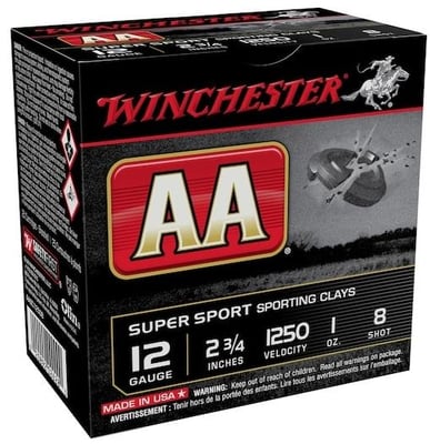 Winchester AA Super Sport Sporting Clays 12 Gauge Ammo 1250fps - $99.99 (Free Shipping on $100+ Orders)