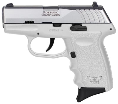 SCCY CPX-3 .380 ACP 3.10" Barrel White Finish Frame Stainless Steel No Manual Thumb Safety 10rd - $205.16
