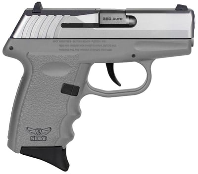 SCCY CPX-3 .380 ACP 3.10" Barrel Sniper Gray Finish Frame Stainless Steel No Manual Thumb Safety 10rd - $205.16
