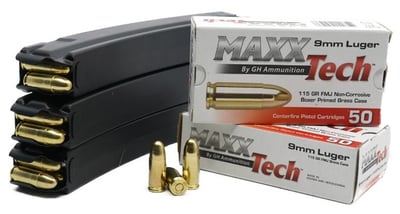 Bundle Deal: 3 KCI MP5 Mags and 100 Rounds of Maxxtech 9mm - $149.99