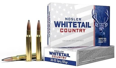 Nosler Whitetail Country Rifle Ammunition .30-06 Sprg 165gr SP 2900 fps 20/ct - $24.99