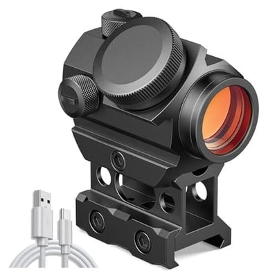 MidTen Type-C Rechargeable Red Dot 1x20mm 2 MOA Waterproof & Shockproof & Fog-Proof with Lower 1/3 Co-Witness Riser - $29.66 w/code "AX35CTLH" + $7 Prime + 5% coupon (Free S/H over $25)