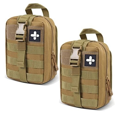Gogoku 2-Pack First Aid Pouch 1000D Nylon Tactical Molle Medical Pouch Utility Pouch for Outdoor Activities Medical Supplies Bag Only Khaki - $9.99 50% off with code "Y8EOMTJK" + FREE Shipping