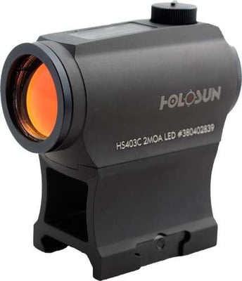Holosun HS403C Micro Red Dot, 2MOA Dot, Solar with Battery - $129.99