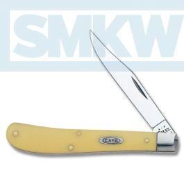 Case Slimline Trapper 4.125" with Yellow Composition Handles and Tru-Sharp Surgical Steel Plain Edge Blades Model 80031 - $37.99 (Free S/H over $75, excl. ammo)