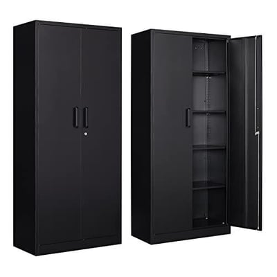 Yizosh Metal Garage Storage Cabinet with 2 Doors and 5 Adjustable Shelves - 71" Steel Lockable File Cabinet - $159.99 (Free S/H over $25)