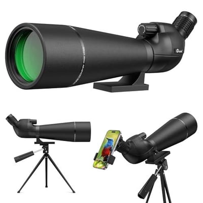 CVLIFE 20-60x80mm Spotting Scope BAK4 HD Waterproof with Tripod, Phone Adapter and Carrying Bag, Black - $65.99 w/code "GEWCJHRW" + FREE Shipping