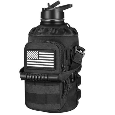 50% off CVLIFE Insulated Water Bottle with Bottle Pouch, Stainless Steel 64 oz Wide Mouth Half Gallon Water Jug with Durable Handle, Leak-Proof Lid & Straw, Removable Sleeve for Gym, Outdoor (Black, 2 Liter) w/code PDNTOYBI  + FREE Shipping