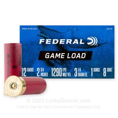 Federal Game-Shok 12 Gauge 2-3/4" 1 oz #8 Lead Shot 250 Rounds - $95 