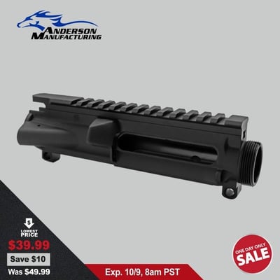 ONE DAY only! Anderson Manufacturing Stripped Upper Receiver Made in U.S.A - $69.99 SHIPPED!  (Free Shipping)