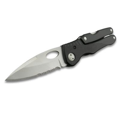 Tool Logic SLPLY Tactical 1/2 Serrated Knife, Mini Pliers With Wire Cutters and Screw Driver Bits, Black - $9.99 shipped (Free S/H over $25)