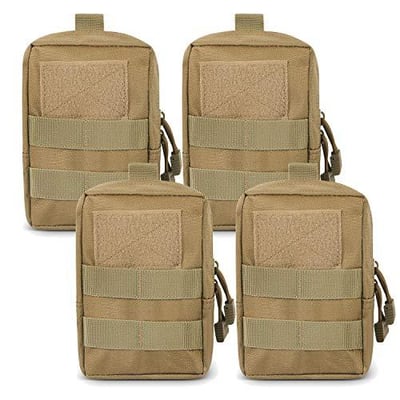 Gogoku 4-Pack Molle Pouch Tactical Molle Pouches Compact Utility EDC Waist Bag Pack Khaki - $8.99 50% off with code "Y8EOMTJK" + FREE Shipping