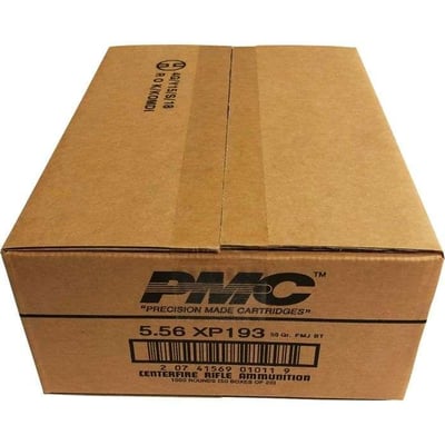 PMC XP193 5.56 NATO FMJ BT 55 Gr 1000/Rd Case - $419.99 