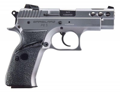 Sar USA P8SST P8S Compact 9mm 3.80" 17+1Rnd Stainless Steel Black Polymer Grip - $468.99 
