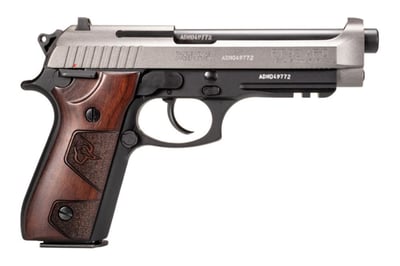 Taurus PT92 9mm Semi-Auto Pistol with Wood Grips, Black/Tungsten Finish - $419.99 